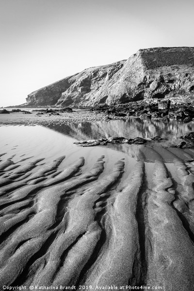 Sand ripples at Tregardock Beach Picture Board by KB Photo