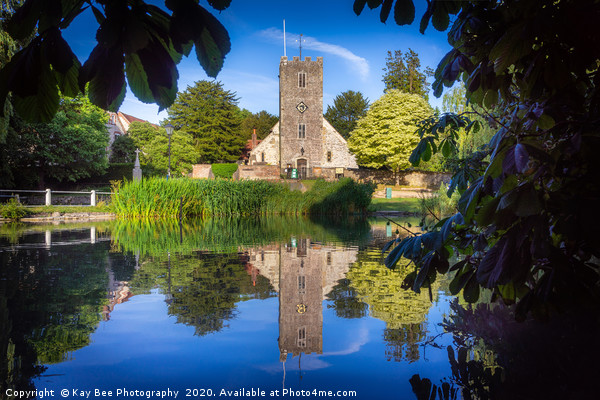 St Mary's Church in Buriton Reflection  Picture Board by KB Photo
