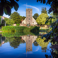 Buy canvas prints of St Mary's Church in Buriton Reflection  by KB Photo