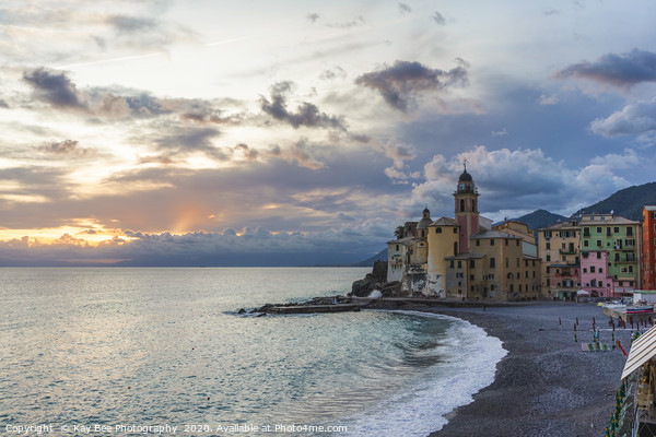Sunset over Camogli, Italy Picture Board by KB Photo