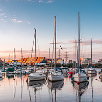 Buy canvas prints of Golden Hour at Totton and Eling Marina by KB Photo