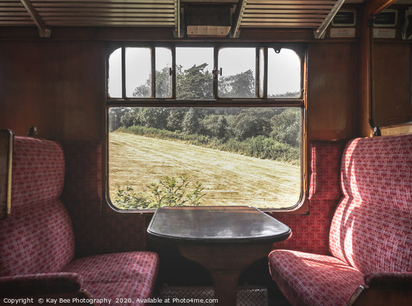 Inside an English vintage steam train carriage Picture Board by KB Photo