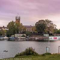 Buy canvas prints of Hampton Church along the Thames River in London by KB Photo