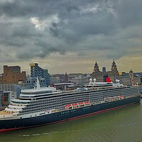 Buy canvas prints of The Queen Elizabeth Cruise liner in Liverpool  by Paul Raynard