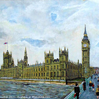 Buy canvas prints of The Palace of Westminster and Westminster Bridge  by Mackenzie Moulton