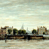 Buy canvas prints of London Dock Entrance,  Wapping,  London. 1940 by Mackenzie Moulton
