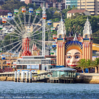 Buy canvas prints of Luna Park,from the harbour. by Kevin Hellon