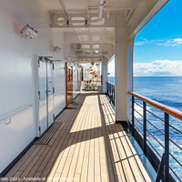 Buy canvas prints of Gangway on deck of cruise ship by Kevin Hellon