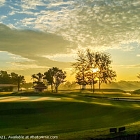 Buy canvas prints of Sunrise over the golf course by Kevin Hellon