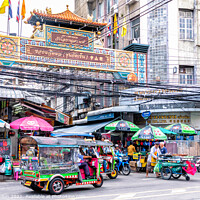 Buy canvas prints of Typical street in CHinatown by Kevin Hellon
