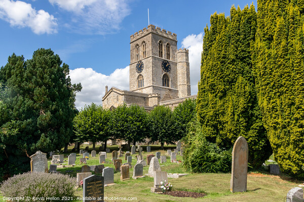 Graveyard and St Mary's Church, Thame, Picture Board by Kevin Hellon
