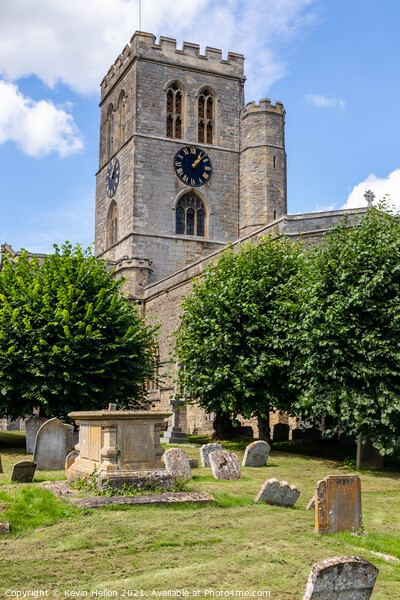 Graveyard and St Mary's Church, Thame, Picture Board by Kevin Hellon