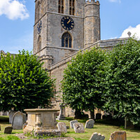 Buy canvas prints of Graveyard and St Mary's Church, Thame, by Kevin Hellon