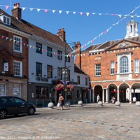 Buy canvas prints of HIgh Street with the old Corn Market, High Wycombe,  by Kevin Hellon