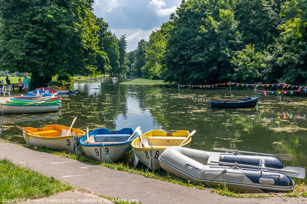 Boats on the Dam in The Rai park, High Wycombe Picture Board by Kevin Hellon