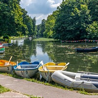 Buy canvas prints of Boats on the Dam in The Rai park, High Wycombe by Kevin Hellon