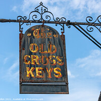 Buy canvas prints of Pub sign for The Old Cross Keys  by Kevin Hellon