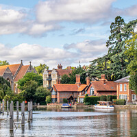 Buy canvas prints of The River Thames and All Saints Church, Marlow by Kevin Hellon