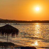 Buy canvas prints of Sunset, Chania Beach by Kevin Hellon