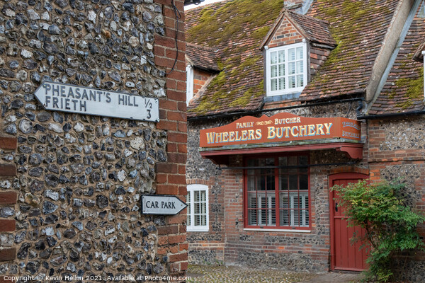 Wheelers Butchery. Hambleden, Picture Board by Kevin Hellon