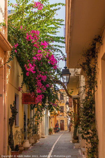 Narrow sreet in old Rethymnon Picture Board by Kevin Hellon