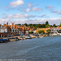 Buy canvas prints of The Thames river bank in Henley on Thames, by Kevin Hellon