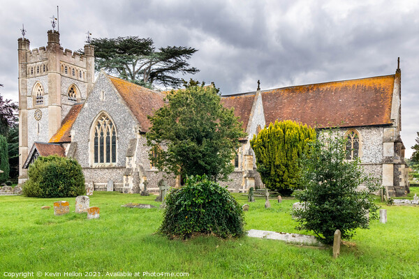 St Mary The Virgin Parish Church, Hambleden, Picture Board by Kevin Hellon