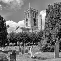 Buy canvas prints of Graveyard and St Mary's Church, Thame, by Kevin Hellon