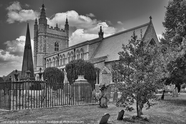 St Mary and All Saints church and churchyard, Old Beaconsfield, Picture Board by Kevin Hellon