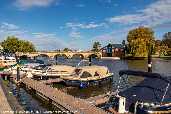 Boats moopred at Henley on Thames Picture Board by Kevin Hellon