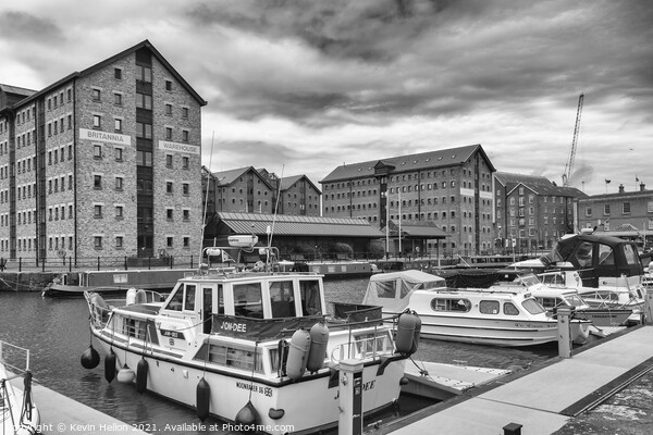 Boats moored in Gloucester Docks Picture Board by Kevin Hellon