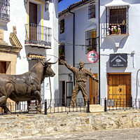 Buy canvas prints of Bullfighting statue, Grazalema, by Kevin Hellon