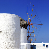 Buy canvas prints of  Windmill on Mykonos, Greece by Kevin Hellon