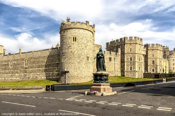Statue of Queen Victoria outside, Windsor Castle Picture Board by Kevin Hellon
