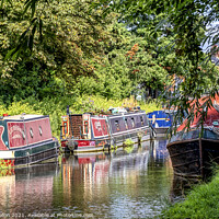 Buy canvas prints of Narrowboats on the Grand Union Canal, Aylesbury by Kevin Hellon