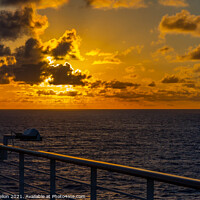 Buy canvas prints of Sunset from a cruise ship in the South Pacific by Kevin Hellon