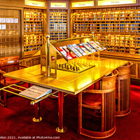 Buy canvas prints of Library on a cruise ship with chess set by Kevin Hellon