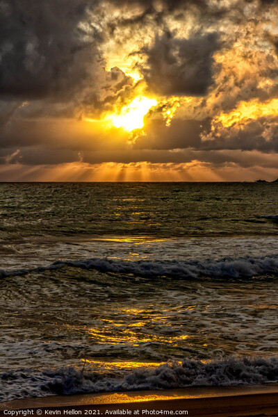 Sunburst over the Andaman sea Picture Board by Kevin Hellon