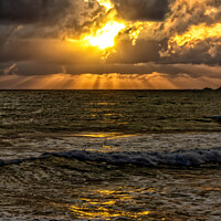 Buy canvas prints of Sunburst over the Andaman sea by Kevin Hellon