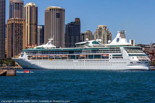 Cruise ship Rhapsody of the Seas moored in Sydney  Picture Board by Kevin Hellon