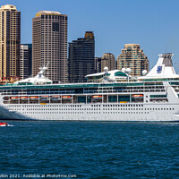 Buy canvas prints of Cruise ship Rhapsody of the Seas moored in Sydney  by Kevin Hellon