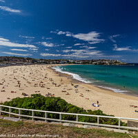 Buy canvas prints of Bondi beach on a sunny day. by Kevin Hellon