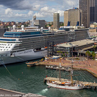 Buy canvas prints of Cruise ship Celebrity Solstice moored at Circuls Q by Kevin Hellon
