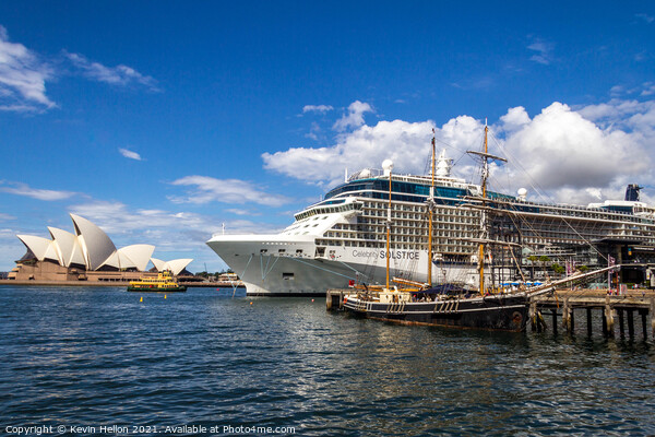 Cruise ship Celebrity Solstice moored at Circuls Q Picture Board by Kevin Hellon