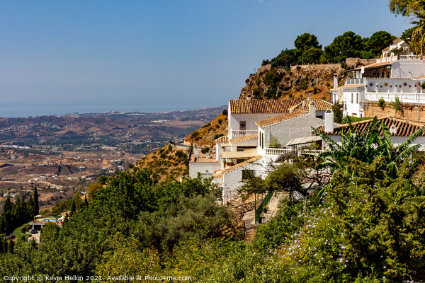 View down to the Mediterranean coast from Mijas Pu Picture Board by Kevin Hellon