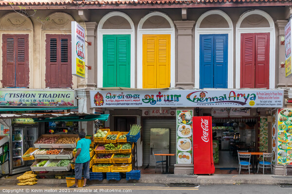 Vegetable store, Little India, Singapore Picture Board by Kevin Hellon