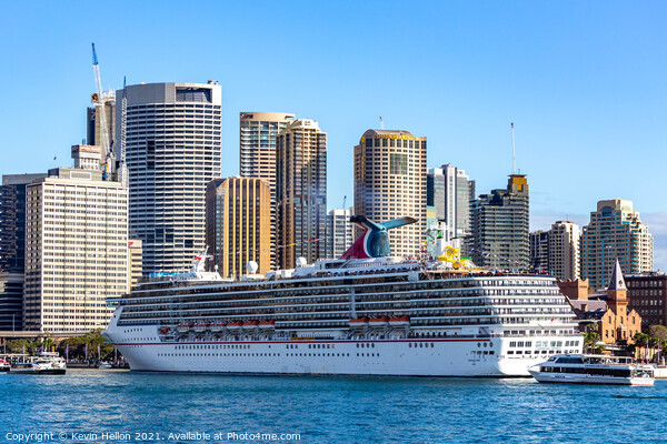 Cruise ship Carnival Spirit moored at Circular Qua Picture Board by Kevin Hellon