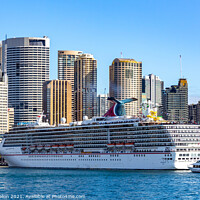 Buy canvas prints of Cruise ship Carnival Spirit moored at Circular Qua by Kevin Hellon