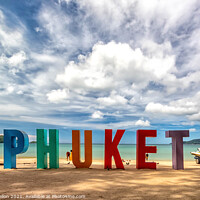 Buy canvas prints of Sign for Phuket on Patong Beach, Thailand by Kevin Hellon