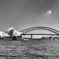 Buy canvas prints of View of the Opera House in Sydney Harbor. The Sydney Harbour Bri by Kevin Hellon